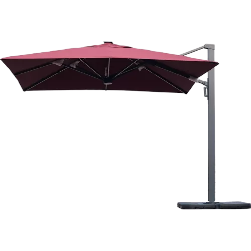 Parasol déporté St. Tropez rouge bordeaux 300x300cm