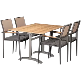 Ensemble d'extérieur Kronos Anthrazit  & Acacia  110x70cm