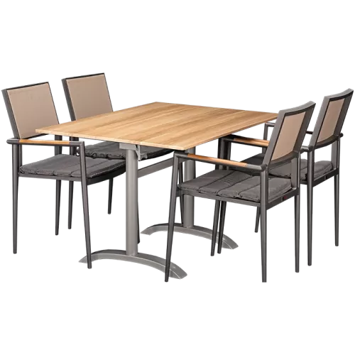 Ensemble d&#039;extérieur Kronos Anthrazit  &amp; Acacia  110x70cm