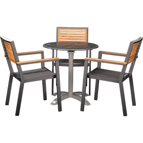 Ensemble outdoor Flora & Nero Marblerond ø70cm