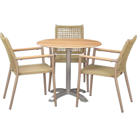 Ensemble extérieur Helios Greige & Acacia ø80cm