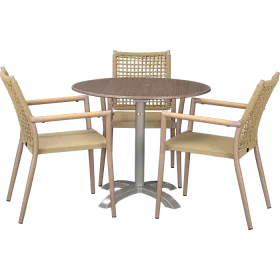 Ensemble extérieur Helios Greige & Loft Oak ø80cm