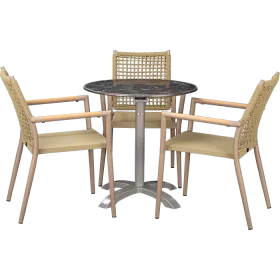 Ensemble extérieur Helios Greige & Nero Marble ø70cm