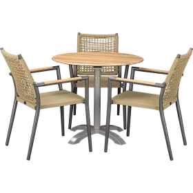 Ensemble extérieur Helios Anthrazit & Acacia ø80cm