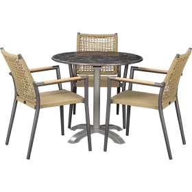 Ensemble extérieur Helios Anthrazit &  Nero Marble ø70cm