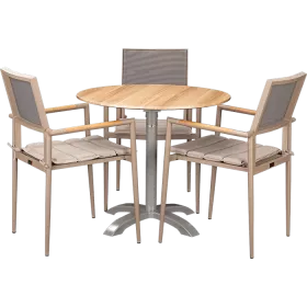 Ensemble extérieur Kronos Greige & Acacia ø80 cm