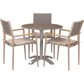 Ensemble extérieur Kronos Greige &  Loft Oak ø80 cm