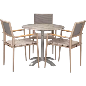 Ensemble extérieur Kronos Greige &  White Ash ø80 cm