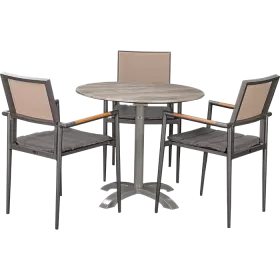 Ensemble extérieur Kronos Anthrazit &  White Ash ø80 cm