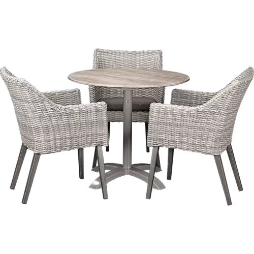 Ensemble extérieur Oberon &amp;  White Ash ø80 cm
