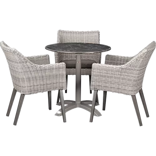 Ensemble extérieur Oberon &amp; Nero Marble ø70 cm