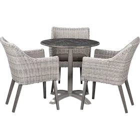Ensemble extérieur Oberon & Nero Marble ø70 cm