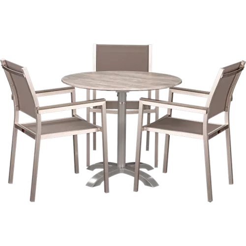 Ensemble extérieur Sedna &amp; White Ash ø80 cm