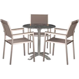Ensemble extérieur Sedna & Nero Marble ø70cm