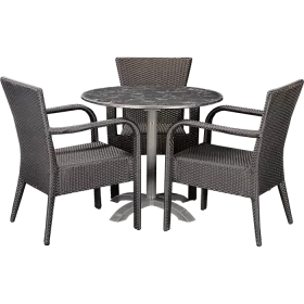 Ensemble extérieur Porto & Nero Marble ø70cm