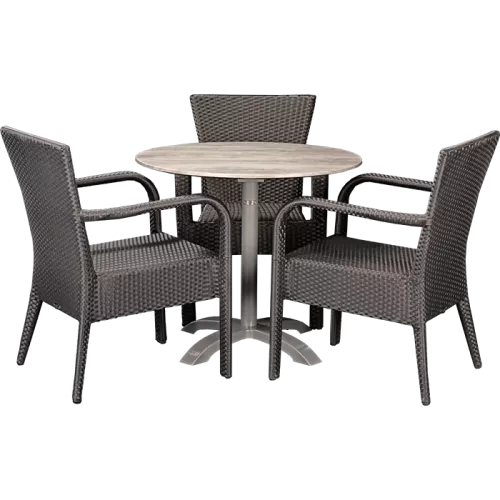 Ensemble extérieur Porto &amp; White Ash ø80cm