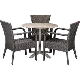 Ensemble extérieur Porto & White Ash ø80cm