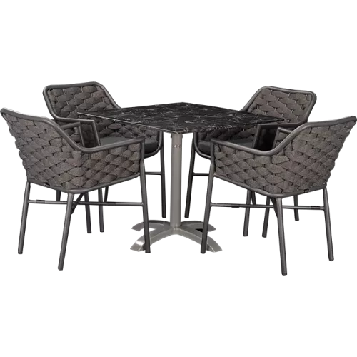 Ensemble d&#039;extérieur Varuna &amp; Nero Marble 80x80cm