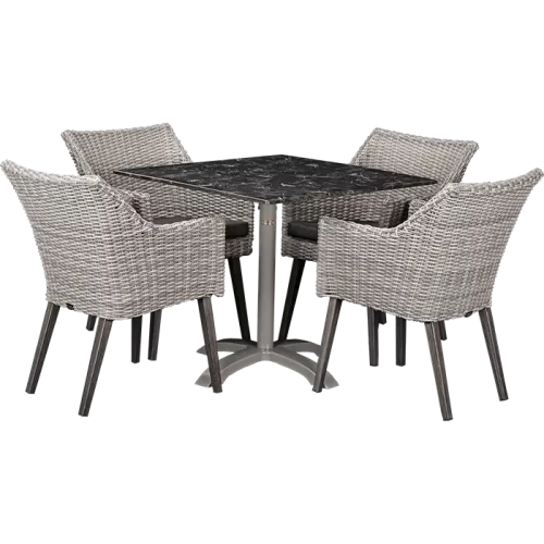 Ensemble d&#039;extérieur Oberon &amp;  Nero Marble 80x80cm