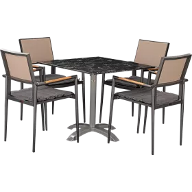 Ensemble d'extérieur Kronos Anthrazit &  Nero Marble 80x80cm