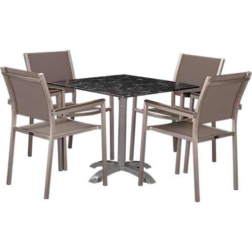 Ensemble d&#039;extérieur Sedna  &amp;  Nero Marble 80x80cm
