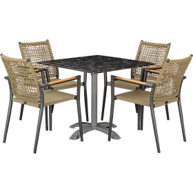 Ensemble extérieur Helio anthracite & Nero Marble 80x80 cm