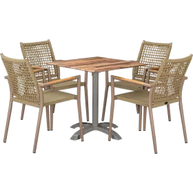 Ensemble extérieur Helio Greige & Norway Maple 70x70 cm