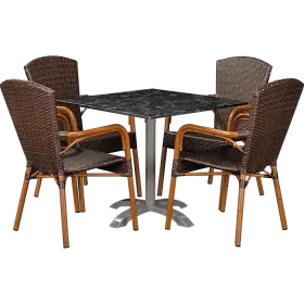Ensemble extérieur Spring de Luxe Burned & Nero Marble 80x80cm