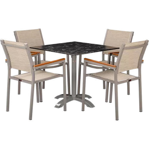 Ensemble outdoor Eris &amp; Nero Marble 80x80cm