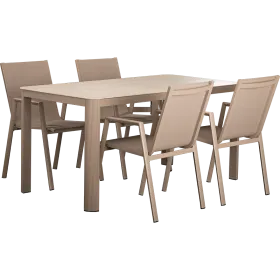 Ensemble lounge Vesta – 4 chaises + 1 table