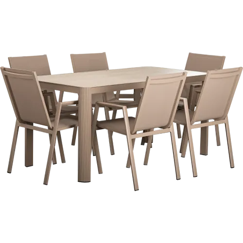 Ensemble lounge Vesta – 6 chaises + 1 table