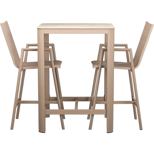 Ensemble lounge Vesta – 2 tabourets de bar et 1 table haute
