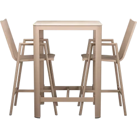 Ensemble lounge Vesta – 2 tabourets de bar et 1 table haute
